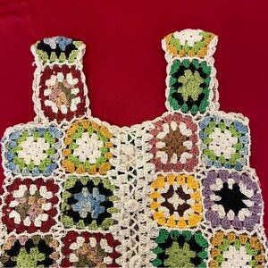 Colorful Crochet Patchwork Top